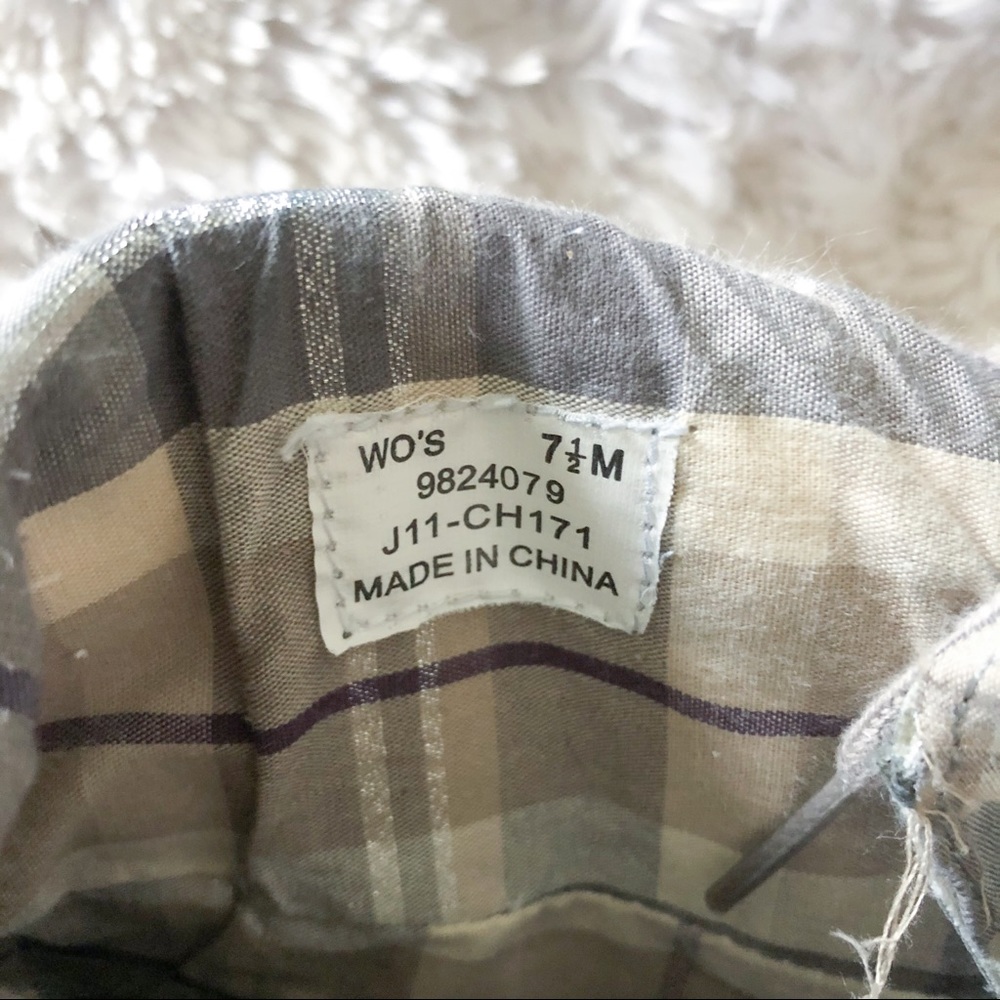 sperry | high top roll down plaid shoes 7.5 - Picture 7 of 7